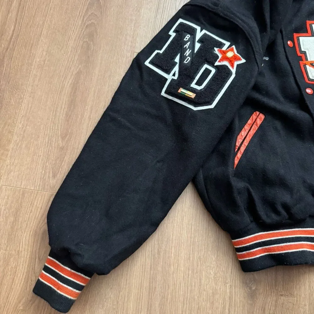 VTG Holloway Letterman Jacket M USA North Davidson Knights Wool Varsity Black